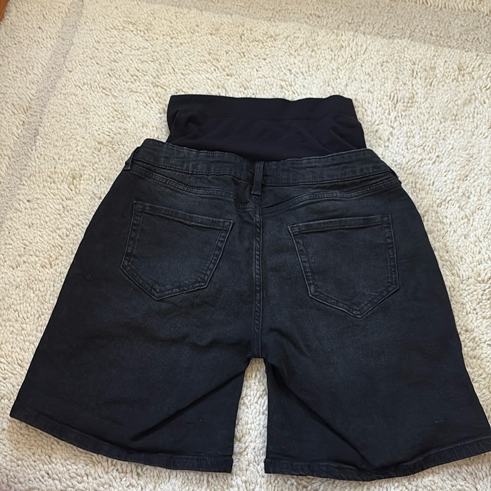 Seraphine Over the Bump Denim Maternity Shorts - Picture 9 of 14